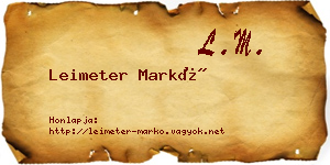 Leimeter Markó névjegykártya